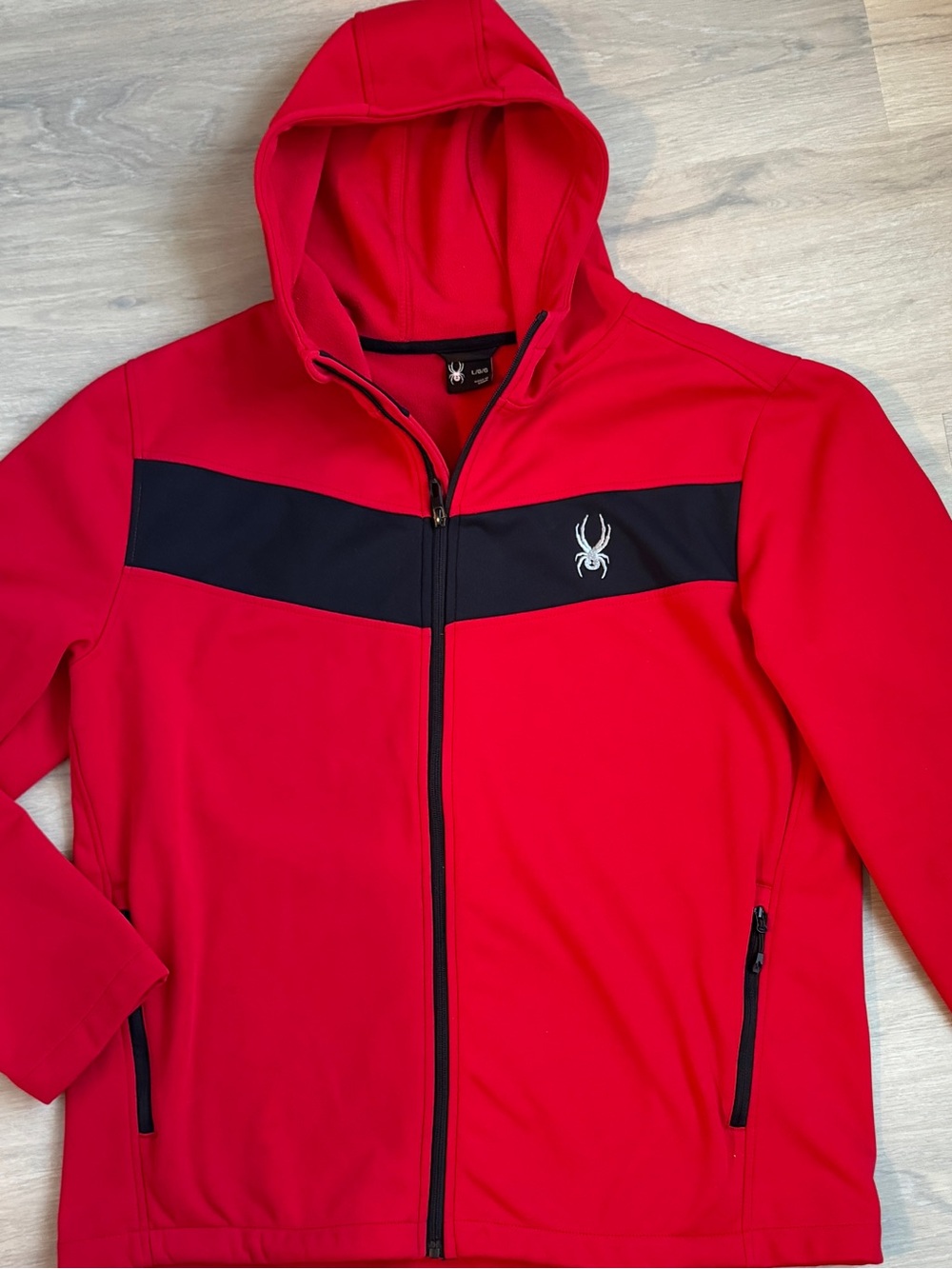 Spyder Men's Hooded Soft Shell Jacket in Racing Red Large
